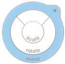 Note - To move, rotate, or scale a selected area for all layers, merge the layers first. To move a selection, highlight the move outer circle.