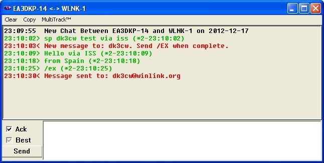 z.b.: Message from EA3DKP to DK3CW via