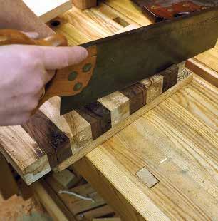 the saw marks. 6Repeat the process of marking, sawing and planing until you have eight strips.