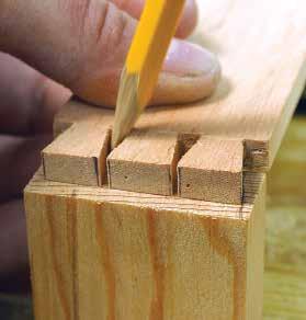 Now take the cutting gauge and 17set it to the thickness of the drawer side and mark the inside of the drawer front.