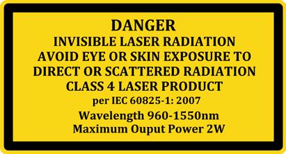 Labeling Laser Safety The Lumentum pump laser module emits hazardous invisible laser radiation.