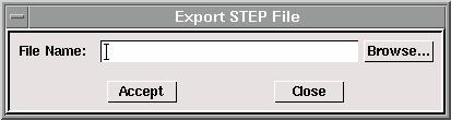 File Commands GAMBIT MENU COMMANDS Exporting STEP Files To export geometry information in a STEP format, you must specify the File Name for the file to which the data is to be exported.