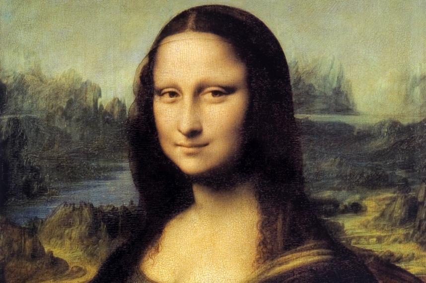 joyous smile for Leonardo da Vinci.