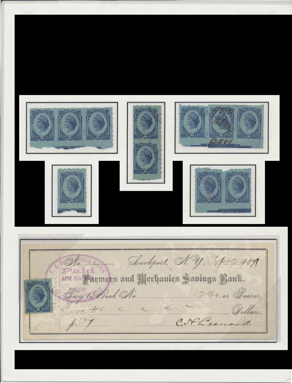 ) This documentary stamp as well as the proprietary issues were issued with rouletted separations sometime after October 16, 1880 and before February 188 1, according to Elliott