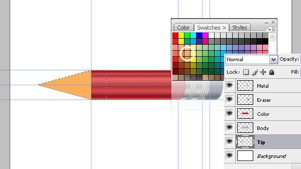 Step 14: Create a new layer and name it "Tip." Using the Polygonal Lasso tool make a selection, as in the image below.