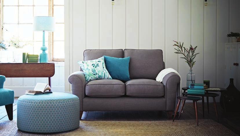 Features beautifully tailored scroll arms and wing details. A well-designed family sofa. Soft, deep, fibre fillings. Sprung seat and back. Available in over beautiful 100 fabrics and leathers.