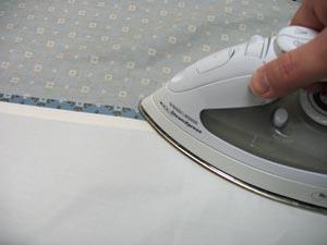 Lay the fabric wrong side up and press the seam open.