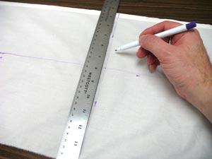 Repeat this process and leap frog the templates across the fabric until all of the placements have been marked.