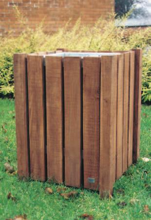 For installation recommendations see pages 48-49 695 WOODLAND BIN These rustic products are made from sawn green European oak (described on pages 74-75), which is hard and durable and is partially
