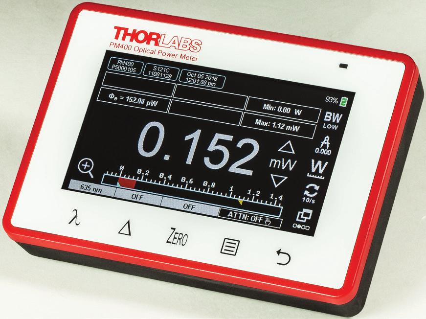 0 Interface for Remote Control, Data Transfer, and Charging The PM400 features advanced spectral correction capabilities that allow the user to save and apply calibration and attenuation correction