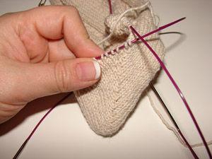 now. Knit across the top needle (across the top of the