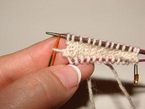 Knit the last stitch and turn your work (remember