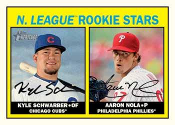 Base Card Rookie Stars Base Card BASE CARDS BASE CARDS (425 subjects) Veterans, Prospects, and Rookies on the 1967 Topps design.