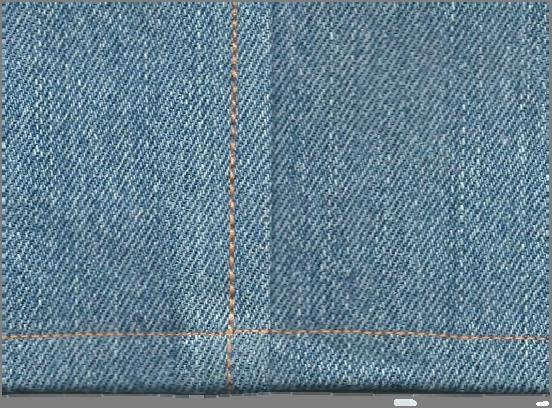 Jeans Hem Fabric: Two pieces of denim, 5 x 4 each Needle: Jeans, 100/16 or 110/18 Thread: Cotton or polyester construction thread Needle Position: Center BERNINA Presser Foot: Jeans Foot #8 Stitch: