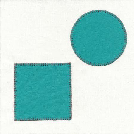 Blanket Stitch Appliqué Fabric: One piece quilting cotton, 6 x 6 for base Tear-Away Stabilizer, 6 x 6 Quilting cotton, contrast for appliqué shape, 6 x 6 Paper-backed fusible web, 6 x 6 Needle: 80/12