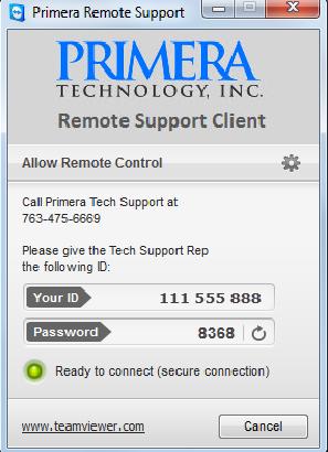 Once you click on Remote Support, a separate remote support client will run. Your computer may warn you that a program is attempting to start.