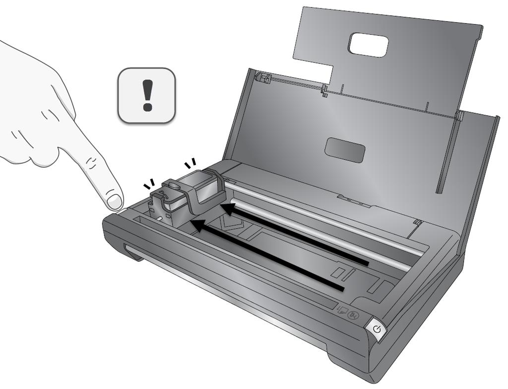 Section 2: Change Cartridge 1. Press the Retry button. 2. The cartridge will move into the change position on the left side of the printer. STOP!