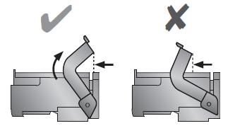 below. You will see the cartridge move forward slightly when the latch is in the correct position.