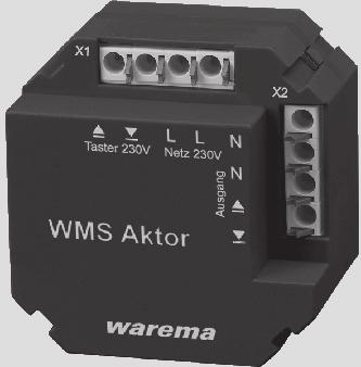 Its compact design enables flush mounting in junction boxes. The WMS Actuator functionality can be set. The control behaviour can be adjusted to the various requirements of the different products.