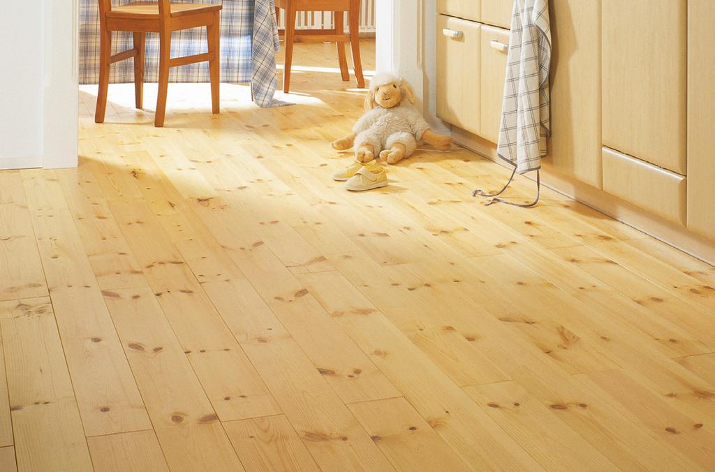 Origin: Skandinavia Solid wood flooring Pine nordic, A-Sorting, finished with Osmo Polyx -Oil,