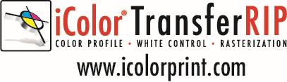 Use the available icolor TransferRIP software to print fluorescent white behind color in one pass.