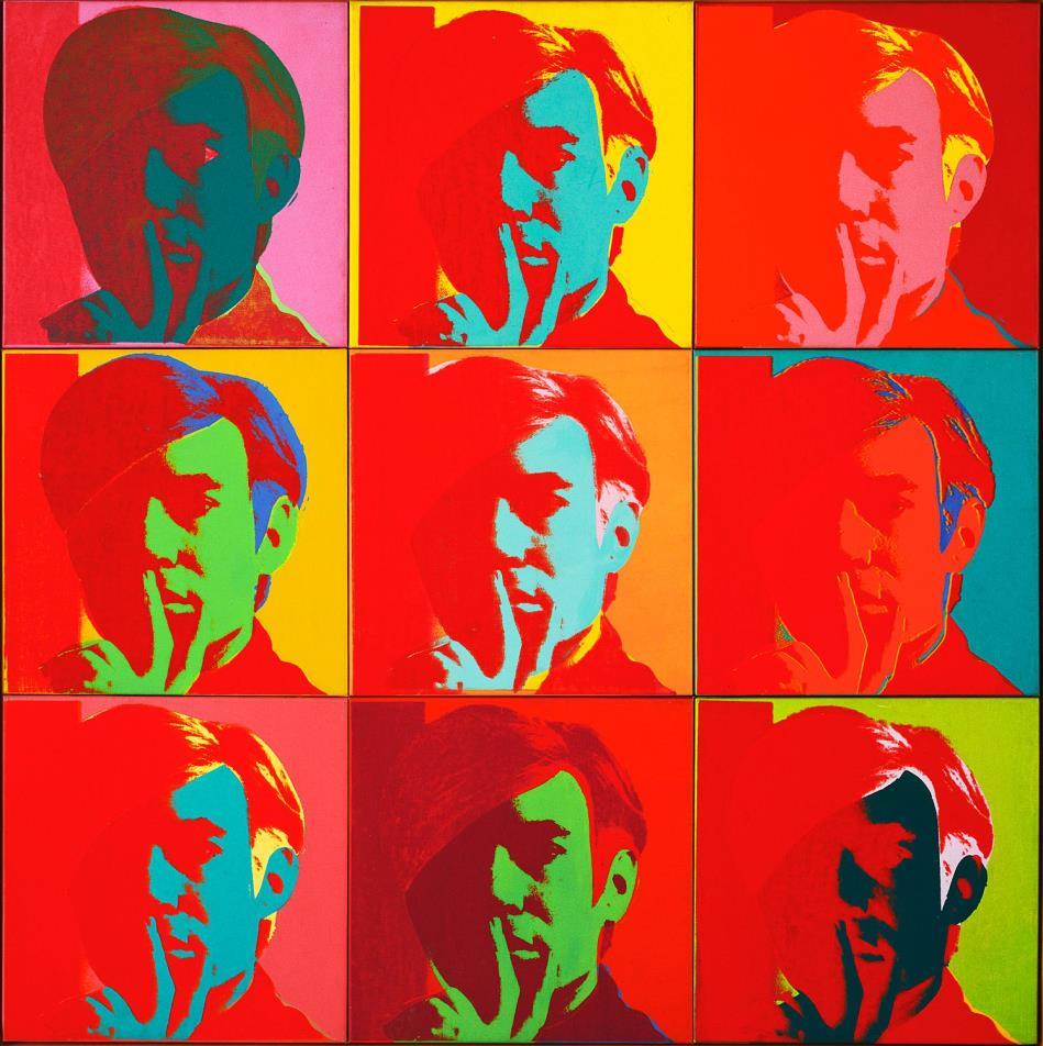 Let s look at Self-Portrait by Andy Warhol Can you identify all of the different colors and color combinations Warhol used in the self-portrait grid?