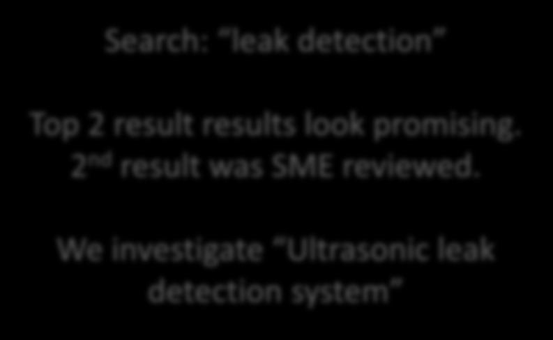 Example 3. Leak Detection Search: leak detection Top 2 result results look promising.
