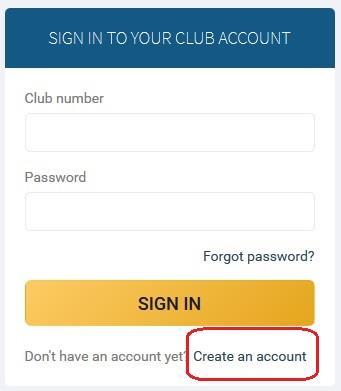 Bridgemate App Information for bridge clubs and tournament directors Page 5 Click on Create an account to create a new club account.