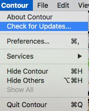 Check For Updates When Contour starts up, or at any time you d like, you can check for updates.