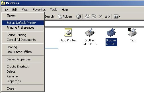 3. Getting Started (15) Click the "Brother " icon, and then select "Set as Default Printer" on "File" menu.