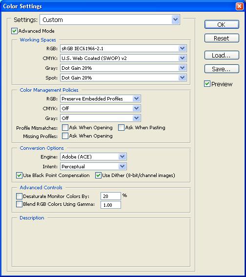 4. Printing Directly from Applications 4-2-3. Setting Adobe Photoshop 7/ CS Print Condition Color settings and print settings are required before printing.