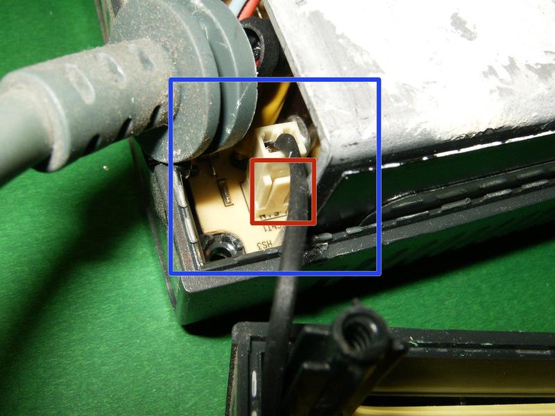 Remove the connector by pulling the tab in a