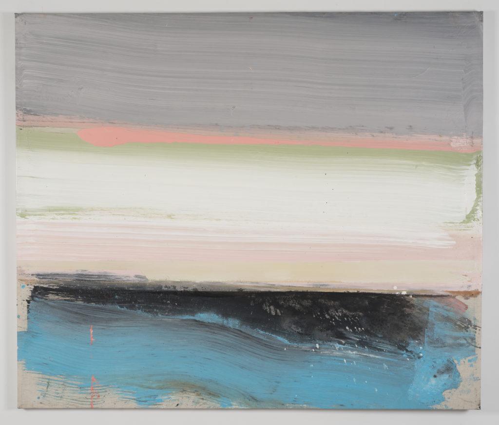 Ed Clark, Untitled (2010). Image courtesy Tilton. The three horizontally stacked zones of the painting are roughly in balance, and preserve the horizontal energy.