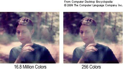 8-bit Color Images Great savings in space: o 640x480 8-bit color image : 300