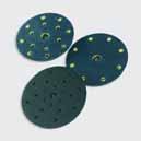 9 AND 21 HOLES, 8 DISKS FOR EACH. 1 MM DIAMETER VELCRO ABRASIVE DISKS, FOR USE WITH ROTATING MACHINES IN BODY SHOPS. IDEAL FOR SMOOTHING-OUT FINISHES ON ALL TYPES OF SURFACES.