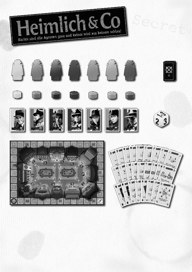 by Wolfgang Kramer players: 2-7 age: 8 years and up length: 45 minutes 7 agent figures Contents 1 safe 7 scoring markers 7 agent cards 1 die 1 game board 26 Top Secret cards Overview As in any spy