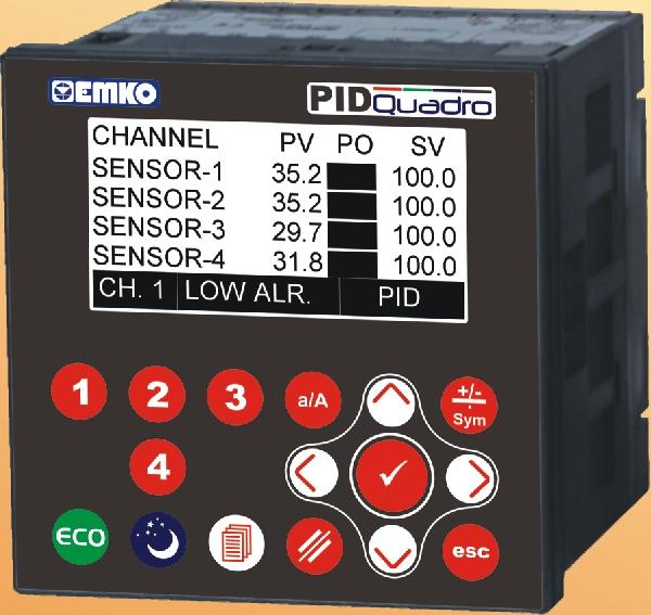 EPLC9600-PID QUADRO(96x96 1/4 DIN) 4 Channel PID Controller EPLC9600-PID QUADRO 96 x 96 DIN 1/4 4 Channel PID Controller - 128 x 64 Graphcal LCD dsplay - 4 Thermocouple (J, K, L, R or S type) sensor