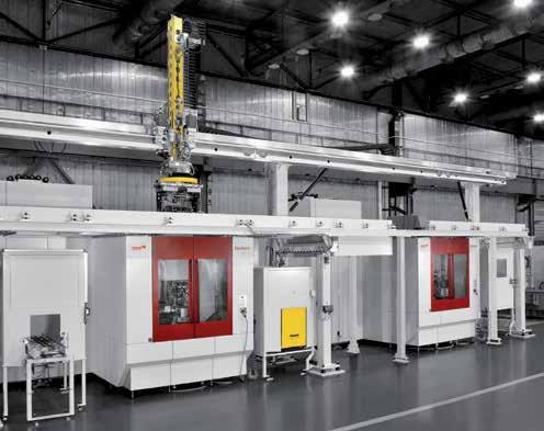 14 HEC Series Flexible production systems for unattended production. Production line with 3 machining centers HEC 500 Athletic and workpiece transfer by gantry robot for fully.