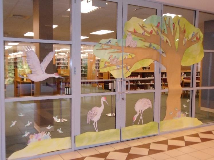 Bird Storytime Window Decorations: Tree covered with birds Schedule: Welcome Hokey Pokey Introduction to