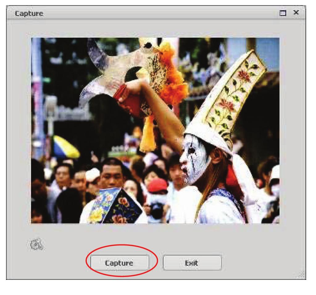 3. Capturing images You will see the image to be captured in the live view window on your computer.