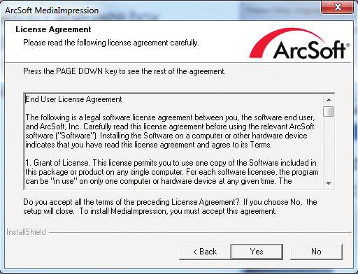 4. The next screen shows the software licence agreement.