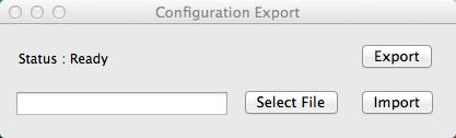 . Configuration Export The configuration export dialogue can be used to export all Spatial settings to a file.