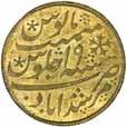 1759-1806), gold mohur, Regnal year 19 (fixed), and dated A.H. 1202 = A.D. 1784-5 and with oblique milling to right, (12.36 grams), (Pr.62, KM.103.1). Mount removed, otherwise fine.