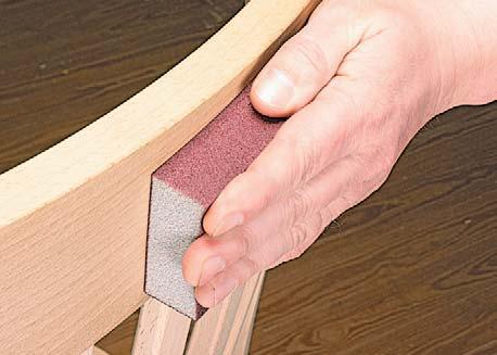 { When foam sanding blocks or sponges get loaded up with sanding dust, you can rinse them out in water and reuse them when they are dry. Foam sanding blocks and sponges work great on bare wood.