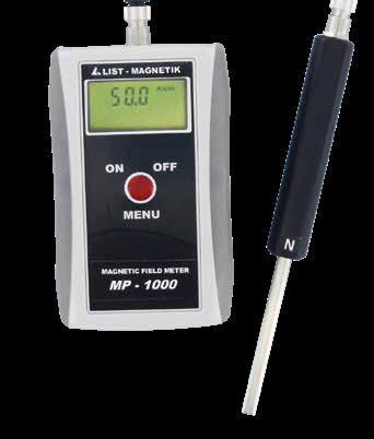 MP-2000 Magnetic Field Meter With the magnetic field meter LIST-MAGNETIK MP-2000, we offer you a first class, high-end product, with externally connectable axial and tangential field probes.