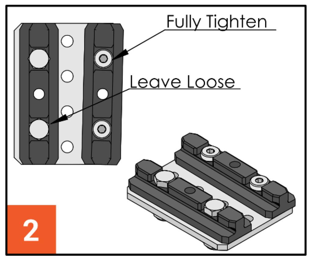 Step 1 Required Components: Joining Plate x2 Single Sided Slider x2 M3 x 12mm Hex Cap Bolts x2 M3 x 12mm Low Profile Socket Cap Bolts x2 M3 Nylon Locknuts