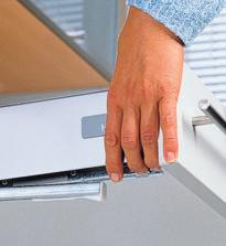 A kitchen user can replace a damaged front panel in a matter of minutes.