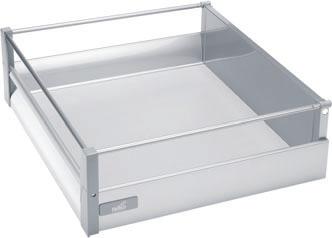 InnoTech Internal pot-and-pan drawer Steel profile system for variable internal pot-and-pan drawer widths / / see pages 128 and 130 Cover cap Cut to size length front panel for non-standard widths