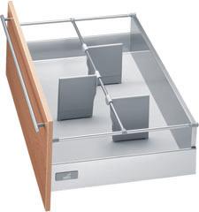 InnoTech - Accessories Organizer system for variable pot-and-pan drawer widths Universal pan drawer organizer with railing The universal organizer with railing consists of two crosswise dividers and