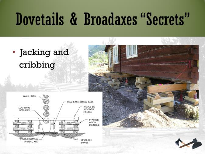 So let s look at some of the secrets in Dovetails and Broadaxes. Starting at the bottom.